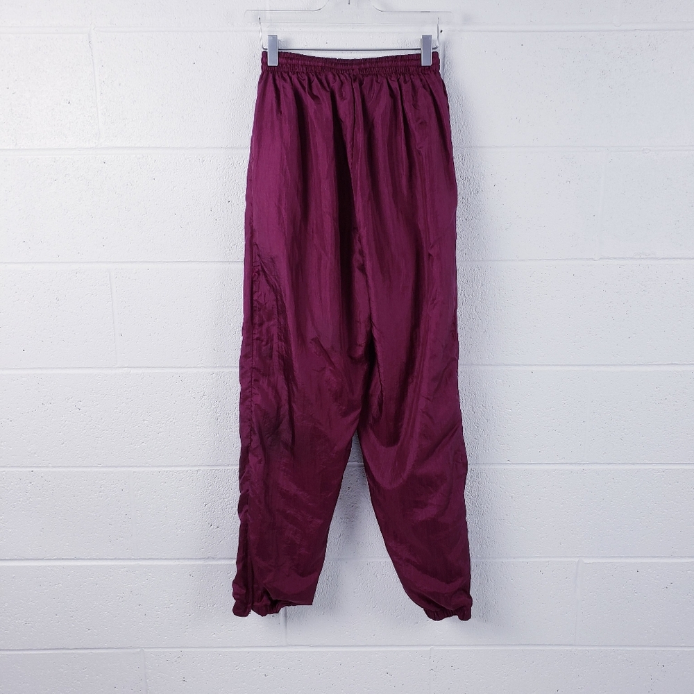 Vintage 80s Boho‎ Track Suit Swishy Purple Floral Geometric Pattern Medium - Picture 8 of 14